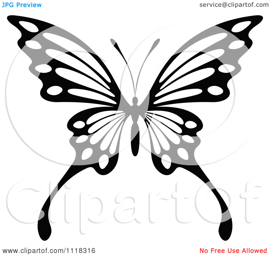 Black and White Butterfly Clip Art