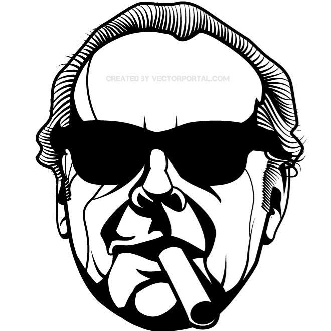 Black and White Celebrity Vector Art