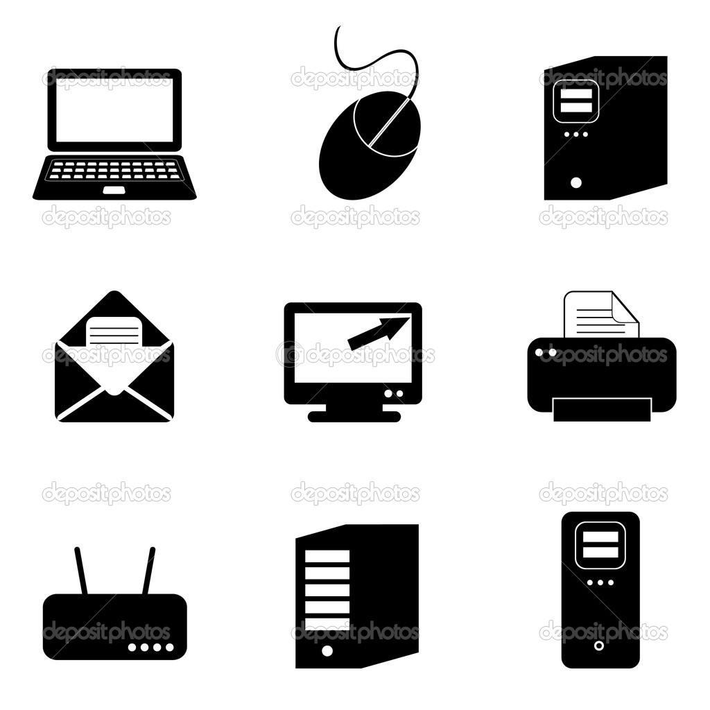 Black and White Computer Icon