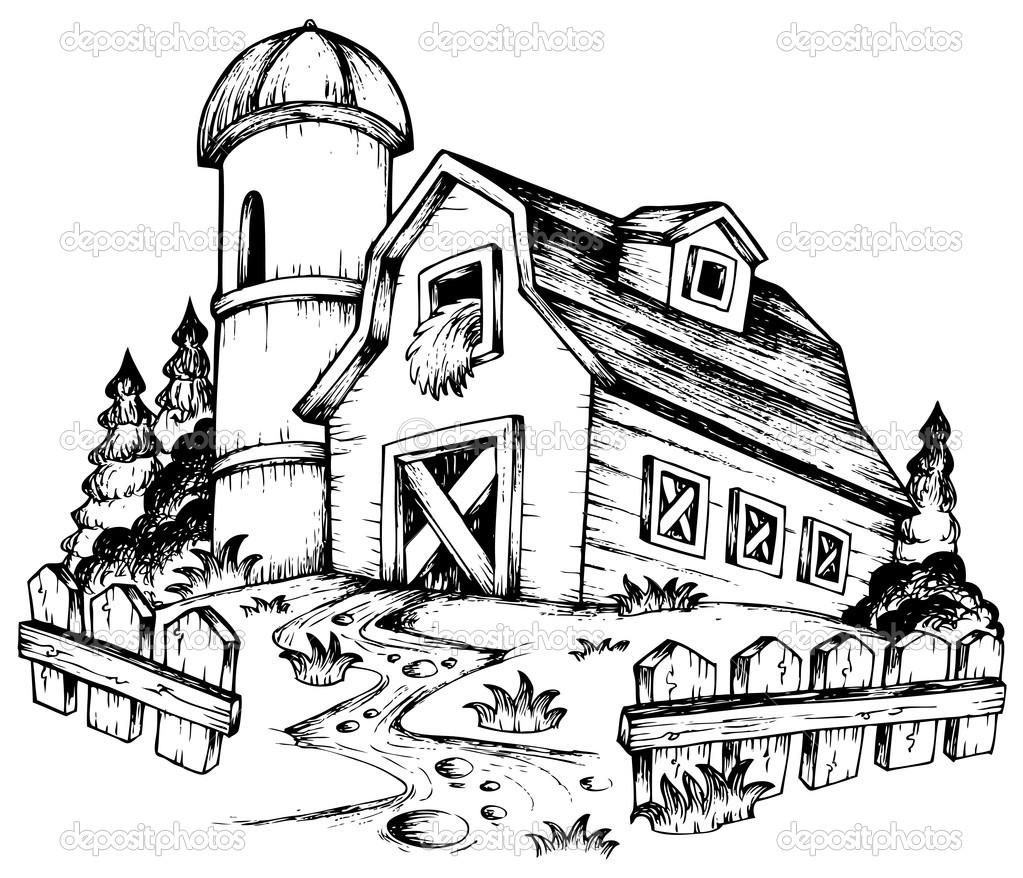 free black and white farm clip art - photo #23