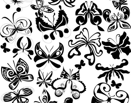 15 Butterfly Vectors Black And White Images