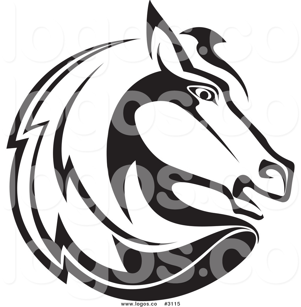 Black and White Vector Horse Logo