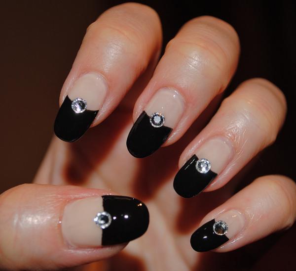 Black Nail Polish with Designs