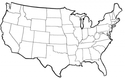 Blank USA Map Vector United States