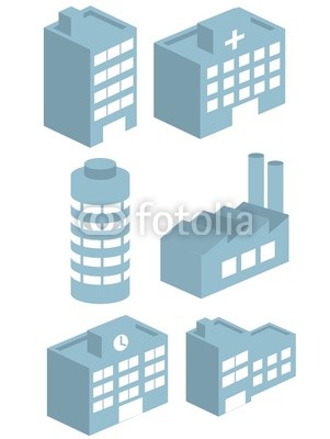 Building 3D Icon Vector