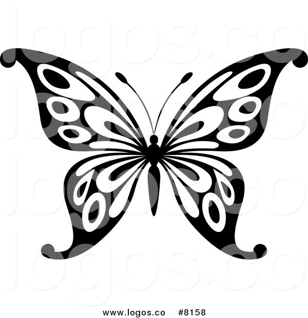 Butterfly Black and White Logo