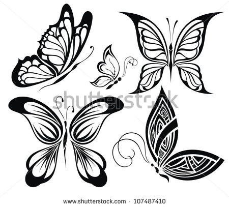 Butterfly Drawings Black and White