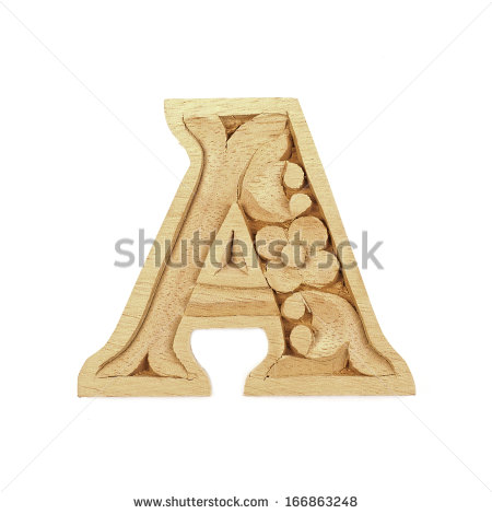 Carved Wood Alphabet Letters