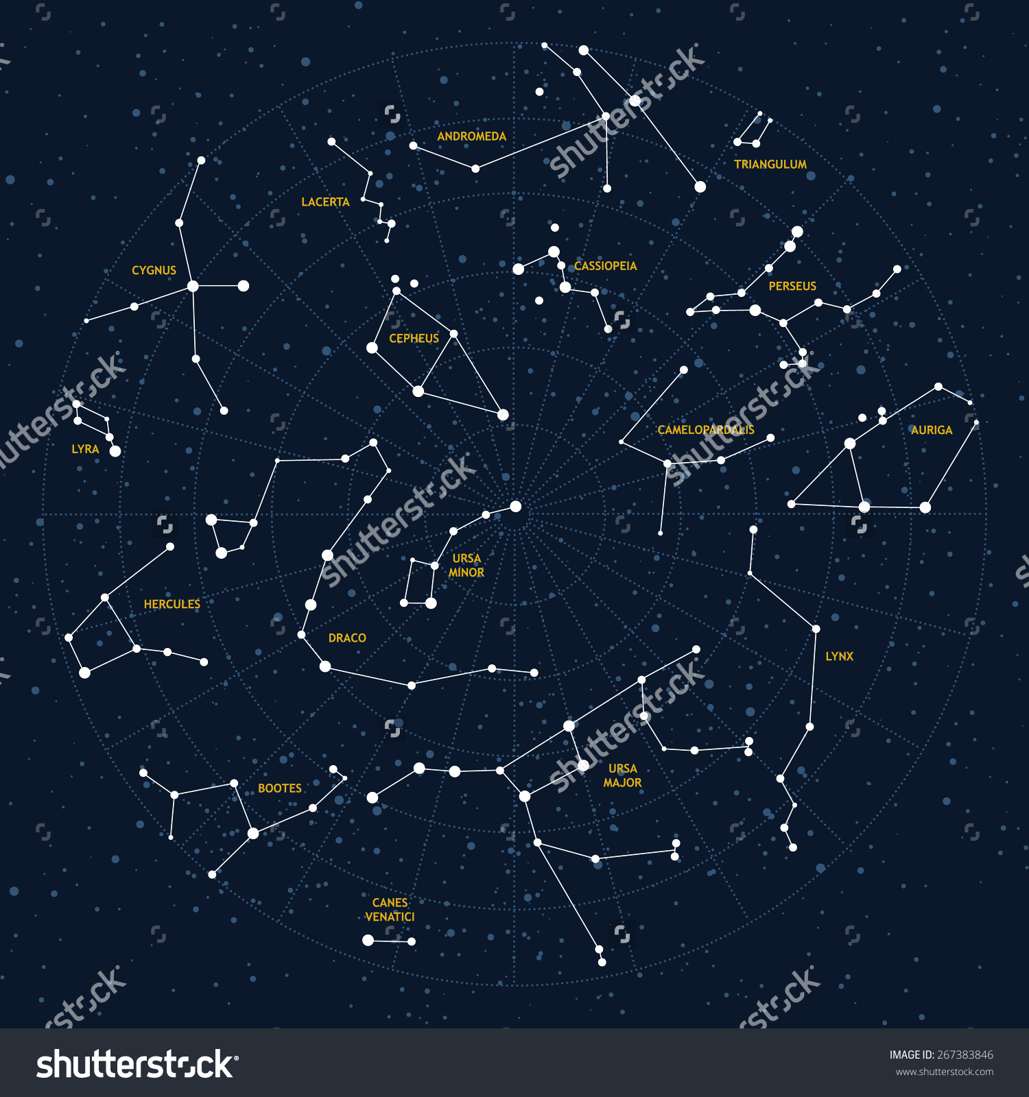 Cassiopeia Constellation Star Map