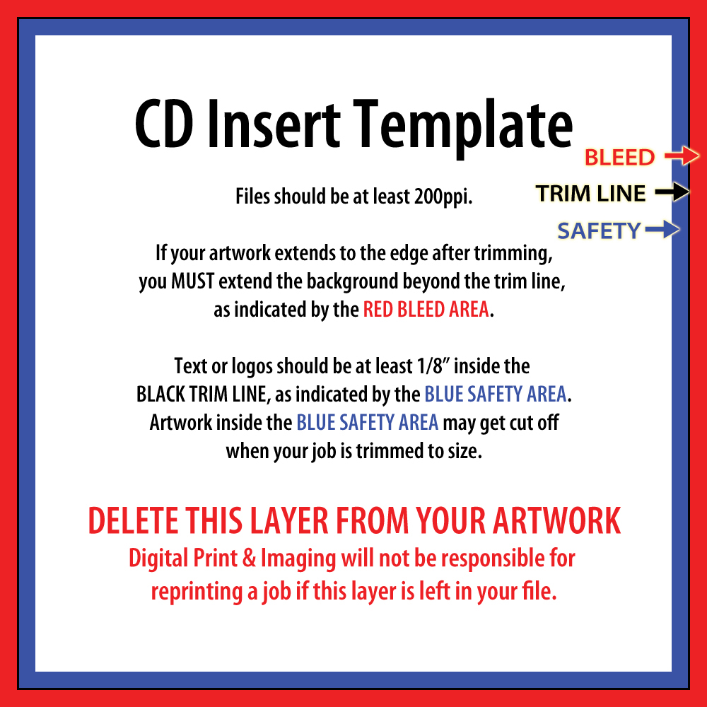 CD Insert Template Photoshop