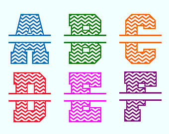 Chevron Split Letter Alphabet Chevron Split Letter Alphabet