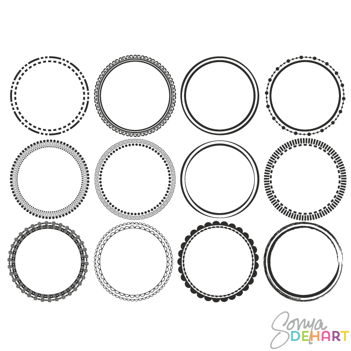 12 Rought Vector Clip Art Frames Images