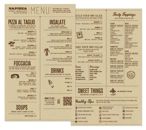 Cool Restaurant Menu Designs