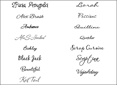 Cursive Script Fonts