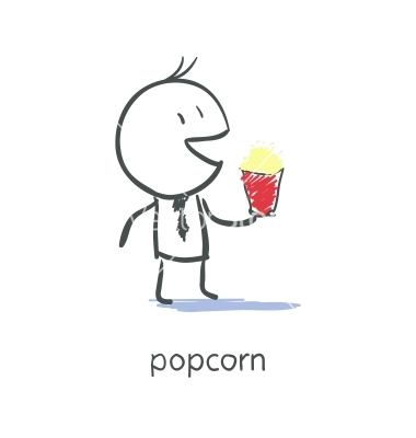 Eating Popcorn Vector