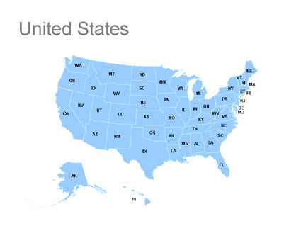 Editable Us Map with States for PowerPoint