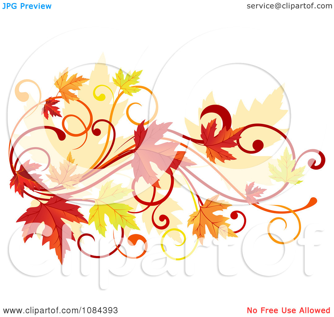 Fall Leaf Swirl Clip Art Free