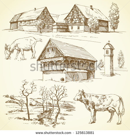 Farm Landscape Sketches