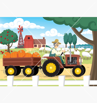 Farm Tractor Vector