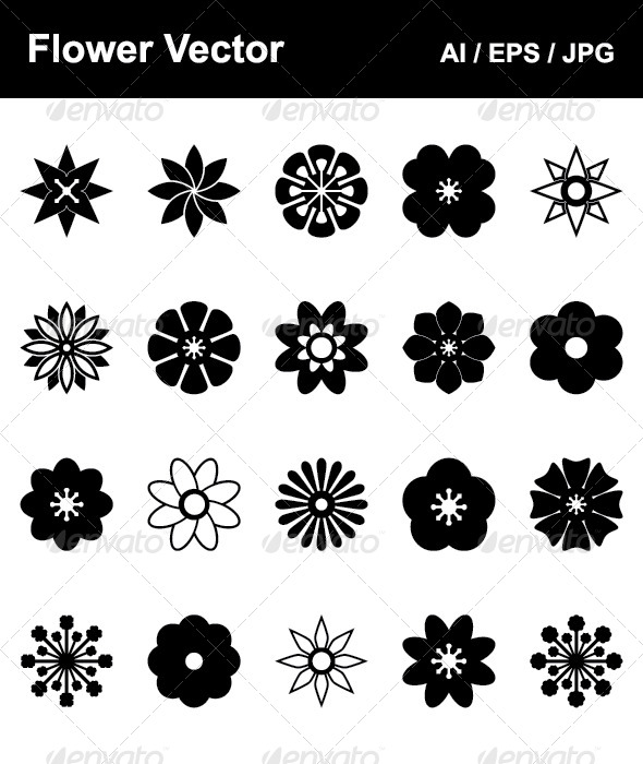 Flower Icons Symbols