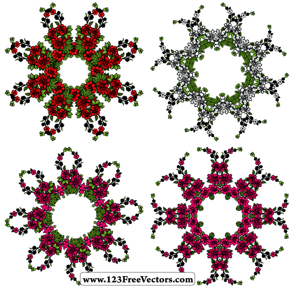 Flower Vector Ornaments