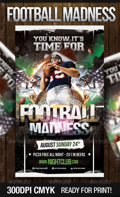 Football Party Flyer Template Football Party Flyer Template