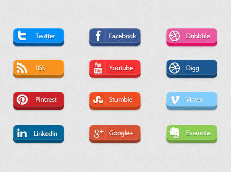 Free 3D Social Media Icons Free 3D Social Media Icons