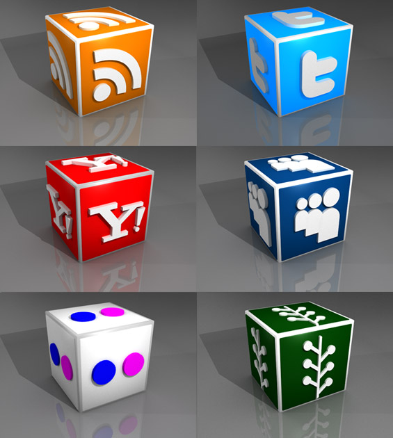 Free 3D Social Media Icons Free 3D Social Media Icons