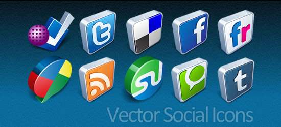 Free 3D Social Media Icons Free 3D Social Media Icons