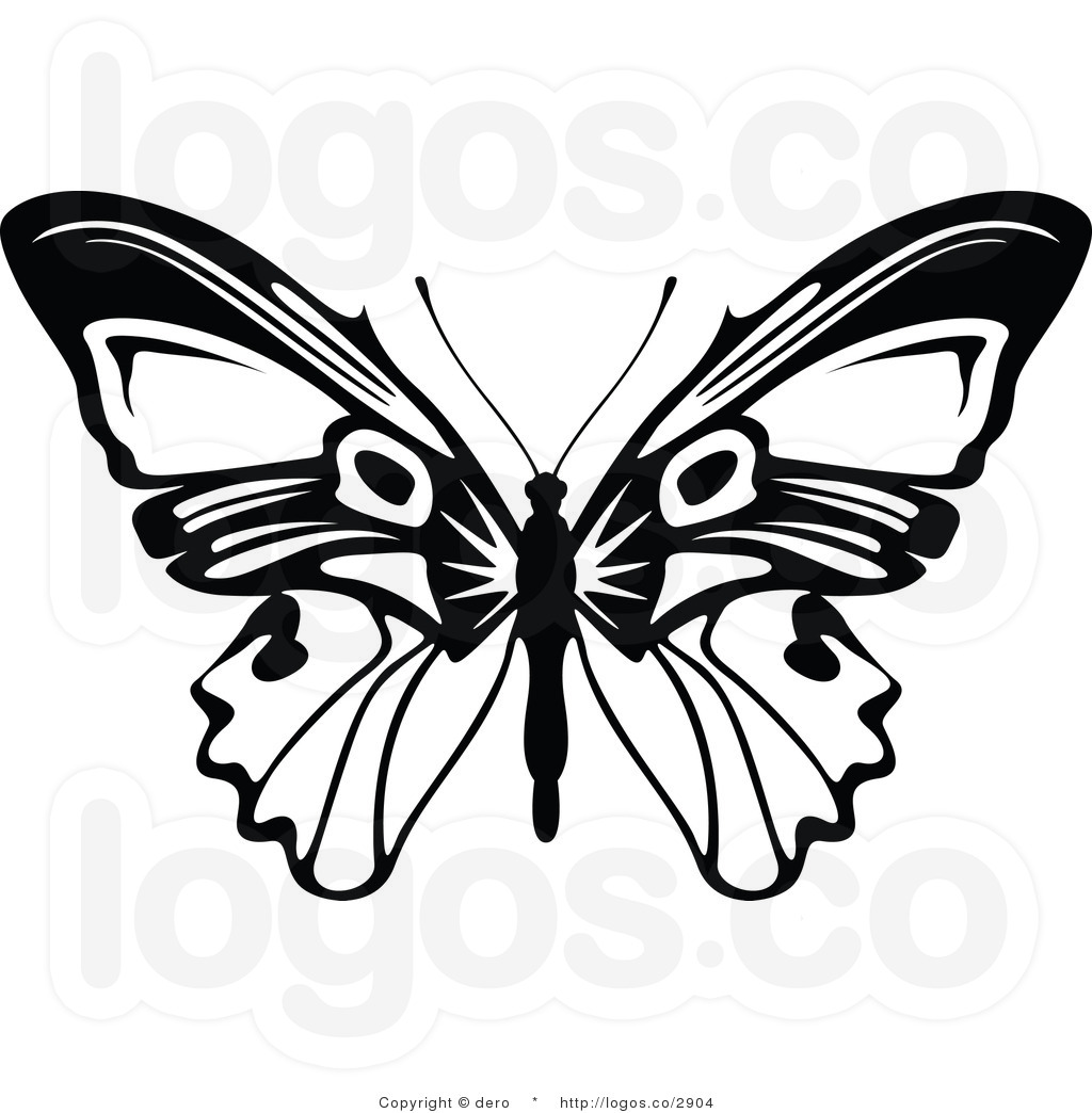 Free Clip Art Black and White Butterfly