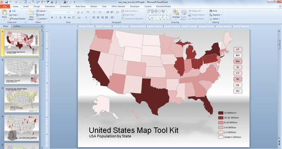 Free Editable Us Map PowerPoint Template