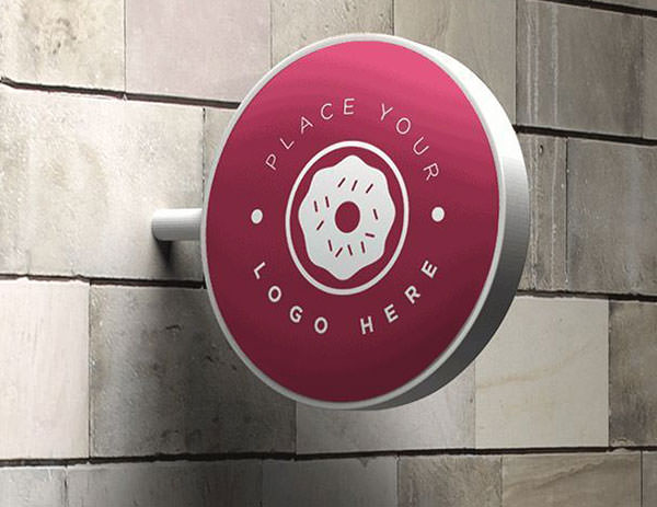 Free PSD Logo Mock-Up Wall