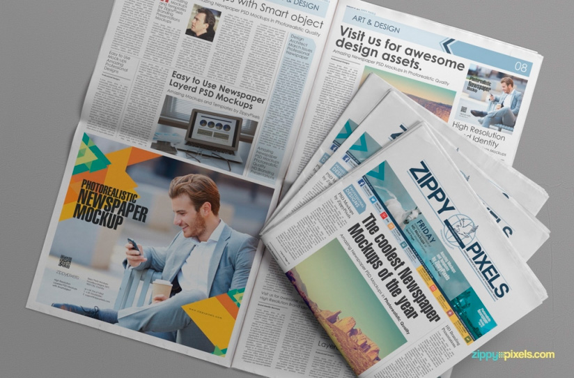 Free PSD Newspaper Mockup