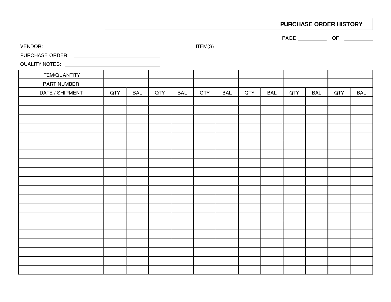 Free Purchase Order Form Template