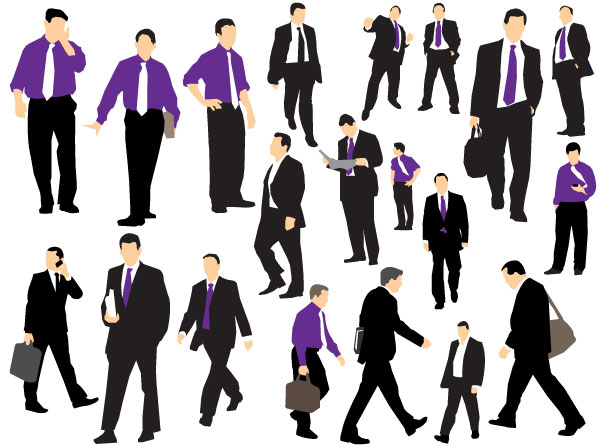 Free Vector Silhouettes Business Men