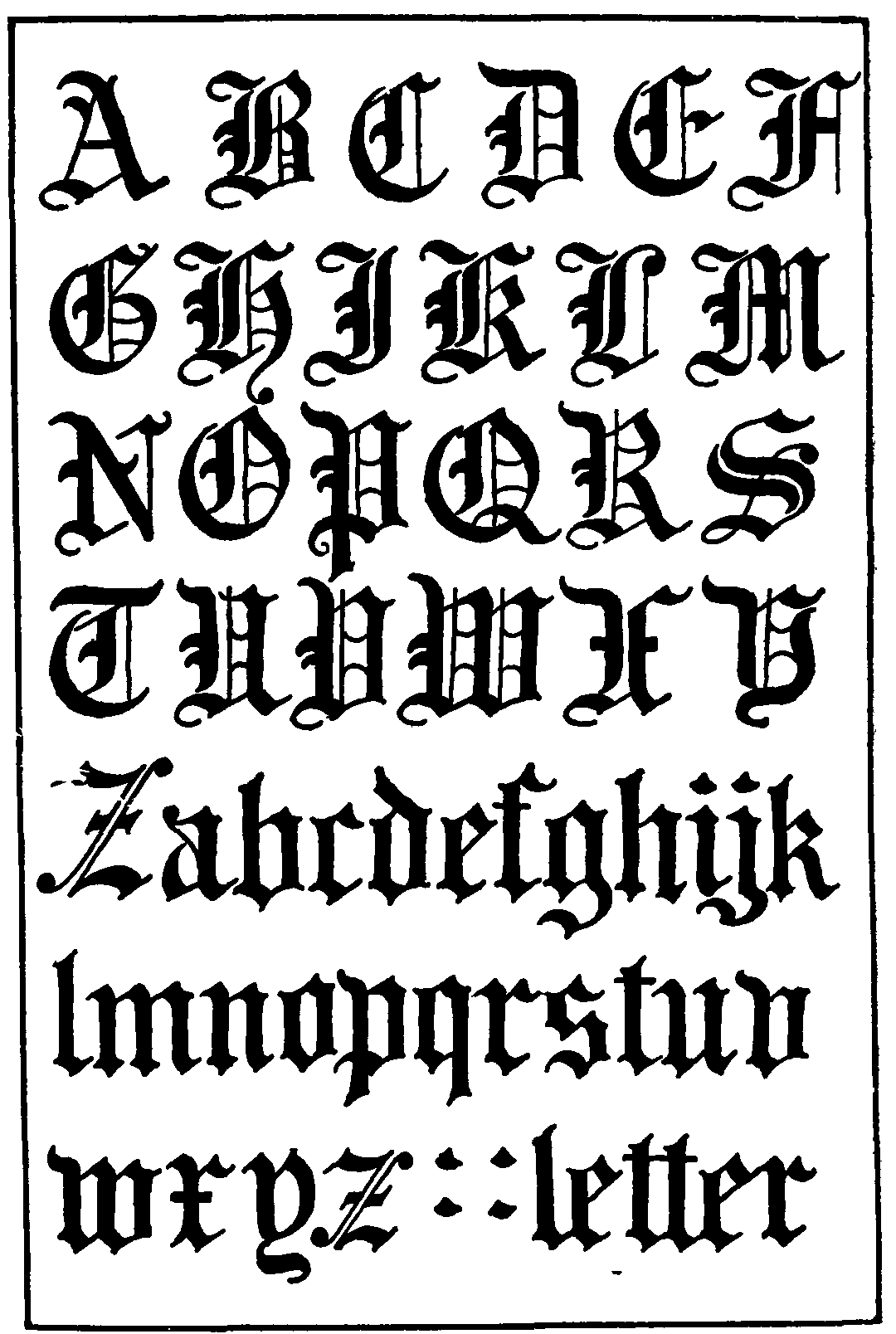Gothic Font Alphabet Letters
