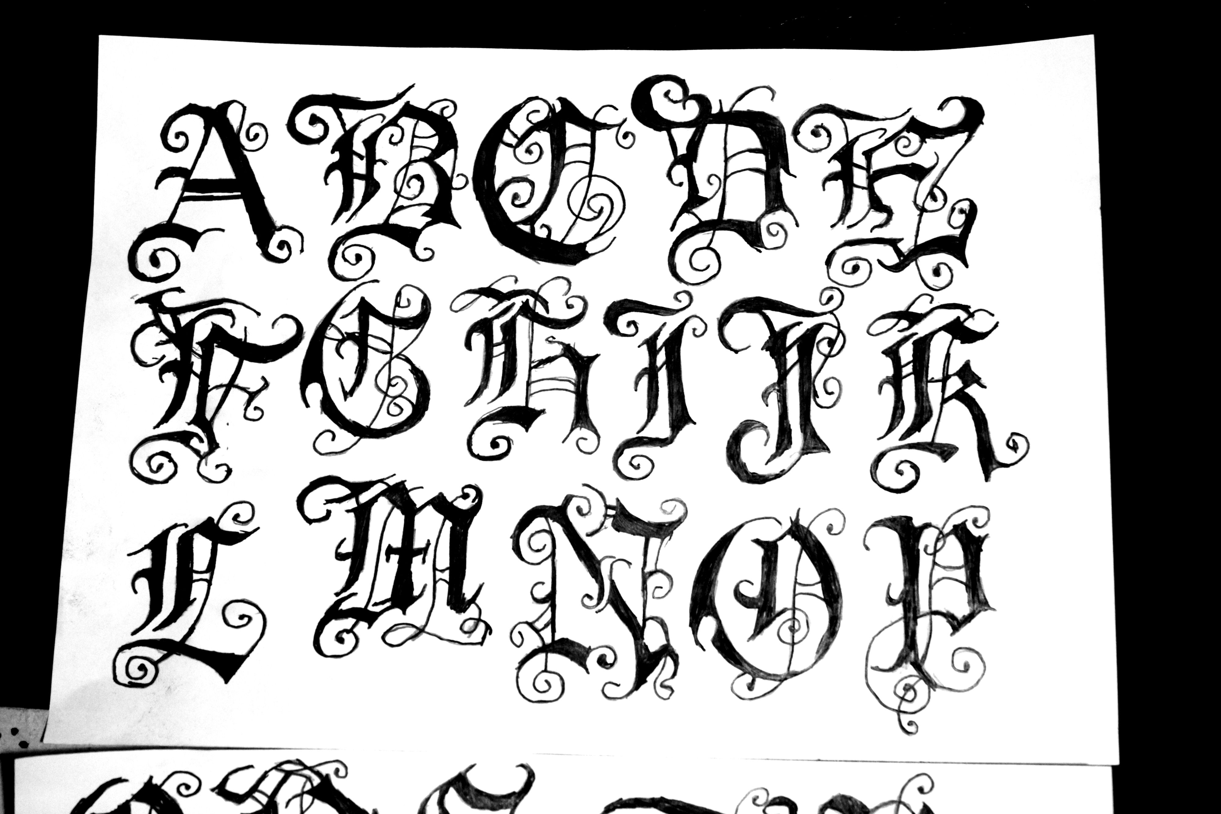 Gothic Font Alphabet