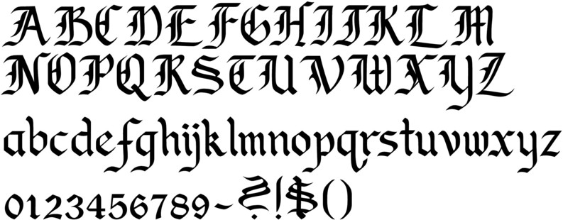 Gothic Old English Calligraphy Font