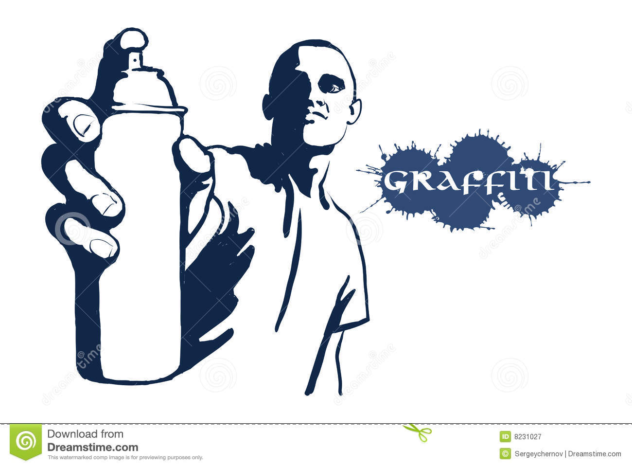Graffiti Spray Can Drawing