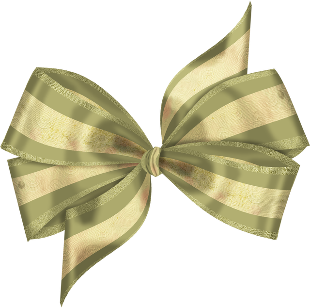 Green and Gold Ribbon Bow