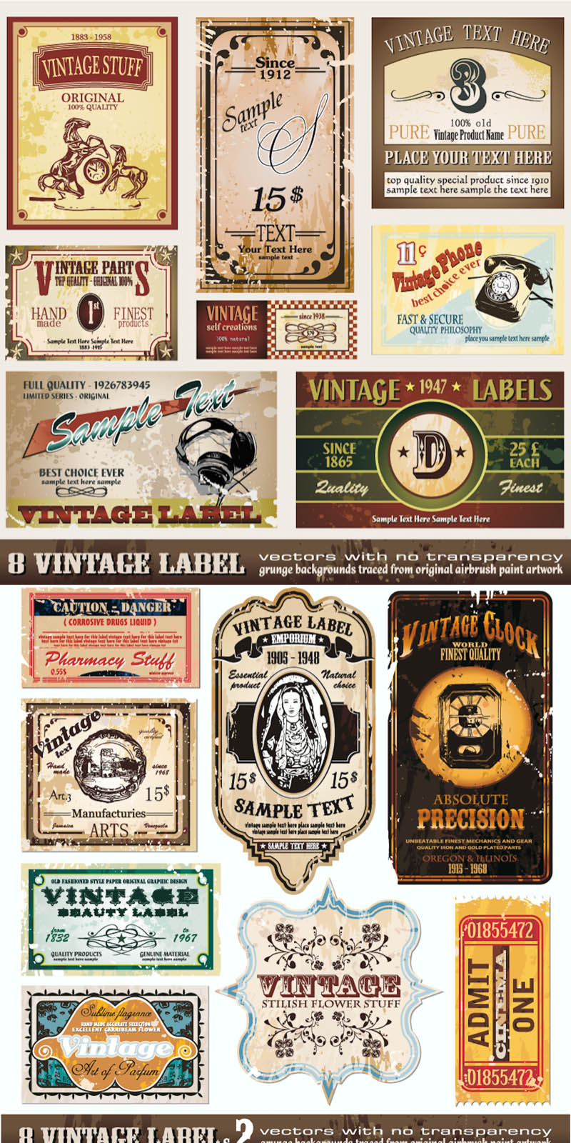 Grunge Vector Vintage Labels