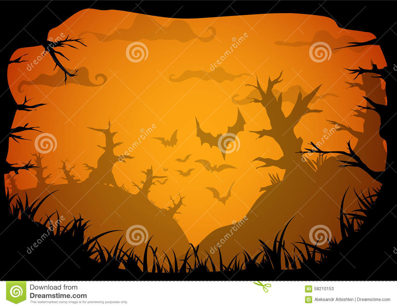 Halloween Backgrounds and Borders with Trees