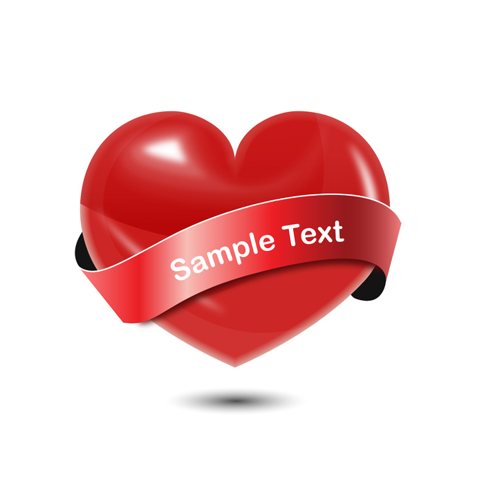 Heart with Ribbon Banner Heart with Ribbon Banner