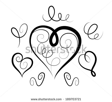 Hearts and Swirls Vectors