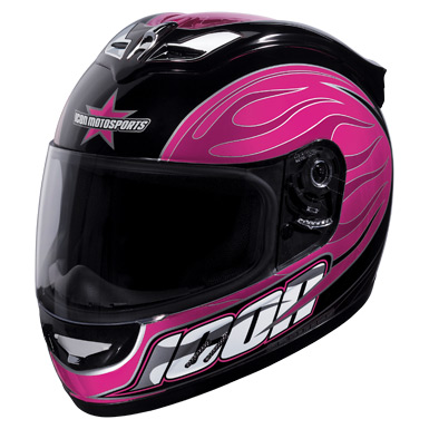 Icon Pink Motorcycle Helmet