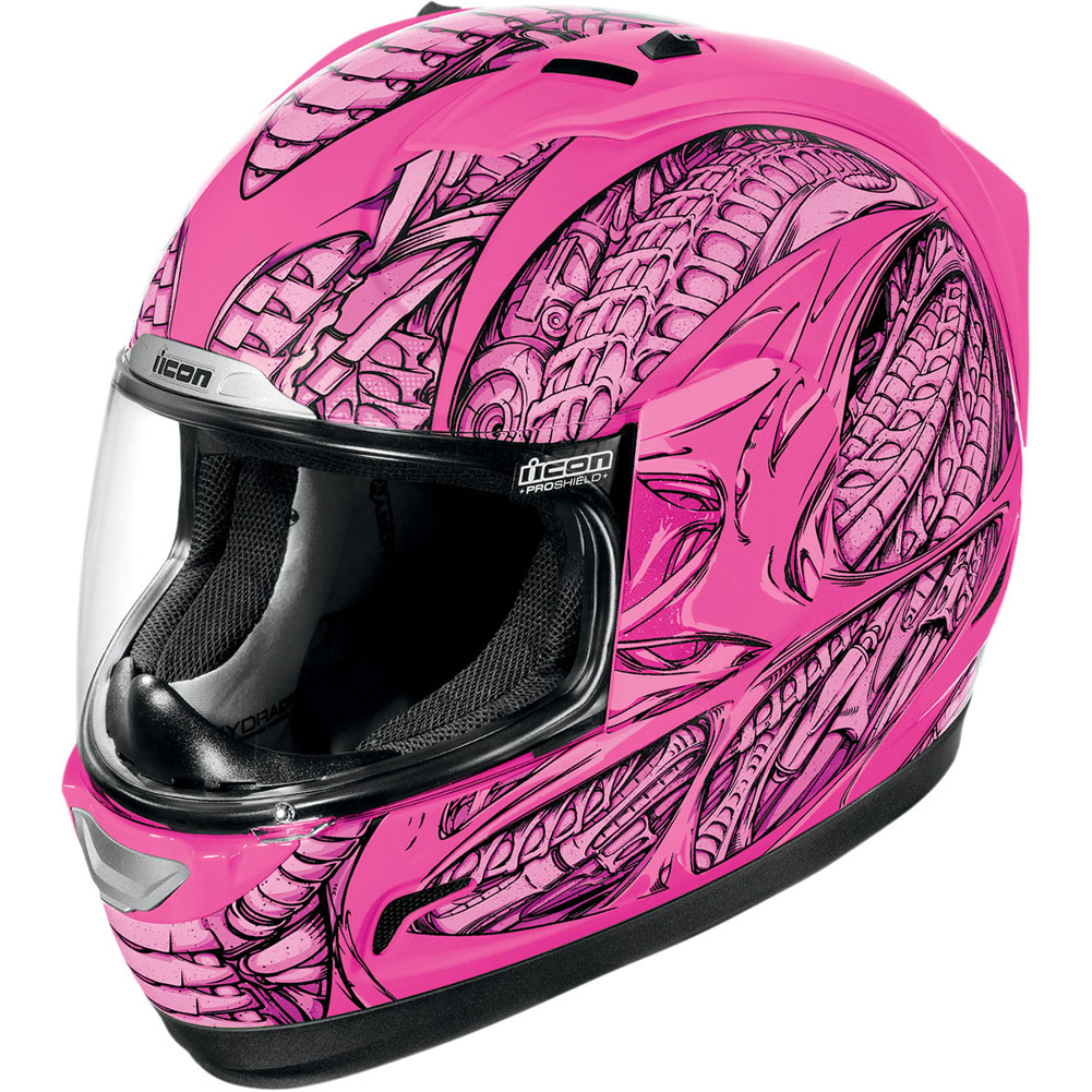 Icon Pink Motorcycle Helmet