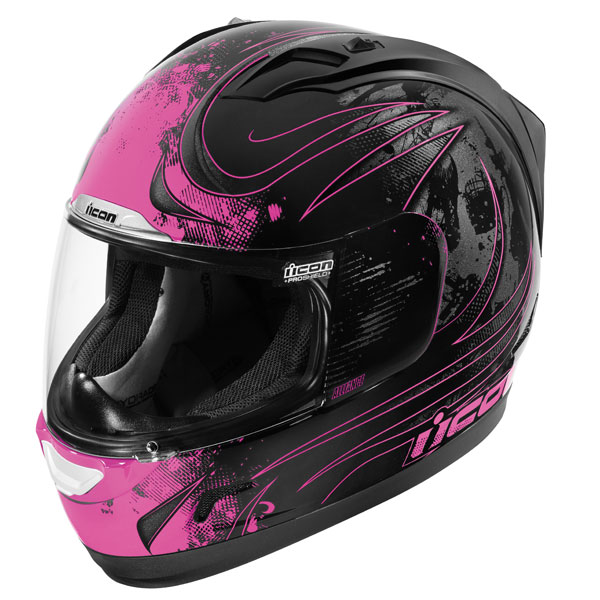 Icon Pink Motorcycle Helmet