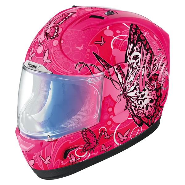 Icon Pink Motorcycle Helmet