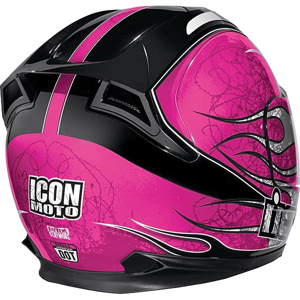 Icon Pink Motorcycle Helmet