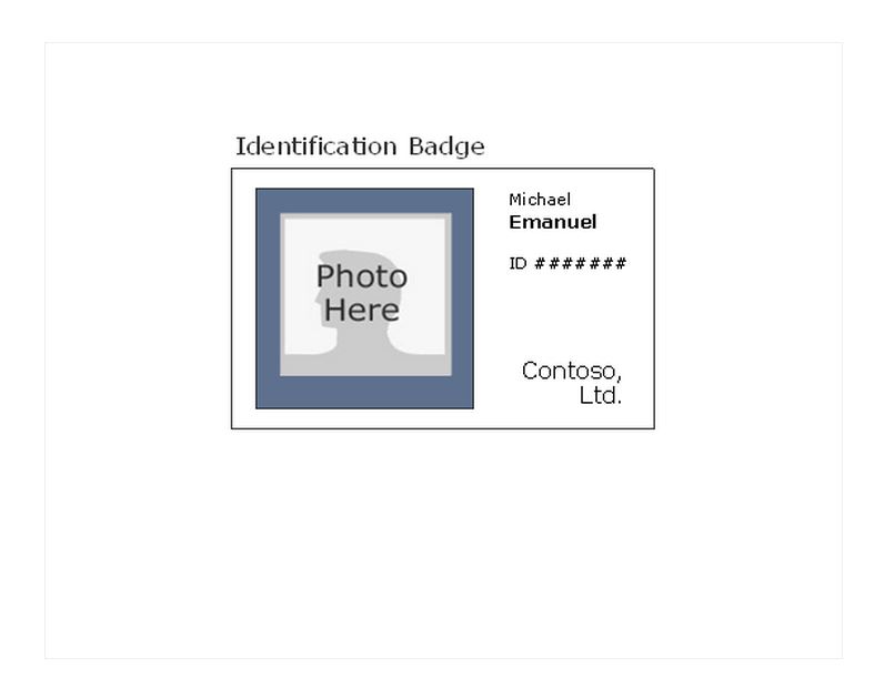 ID Badge Template Microsoft